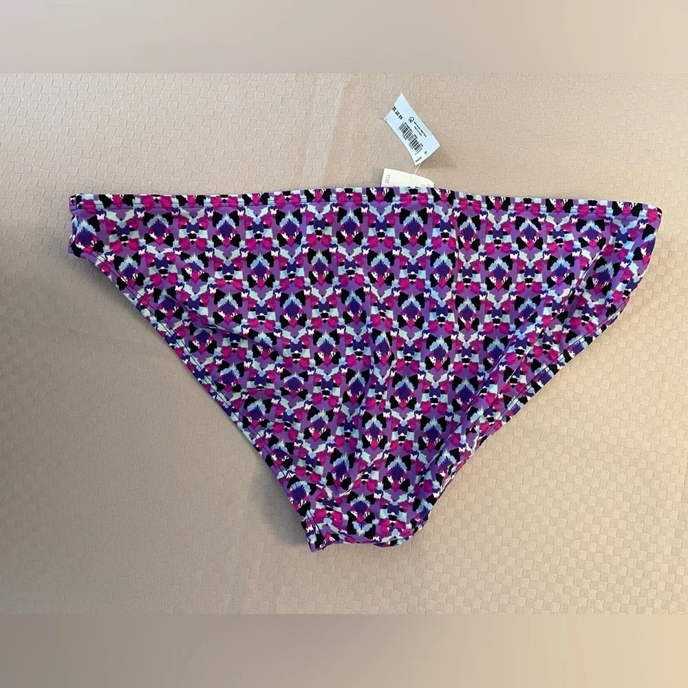 Old Navy NWT purple/blue/black abstract pattern bikini bottoms. Size XL. - Picture 3 of 5